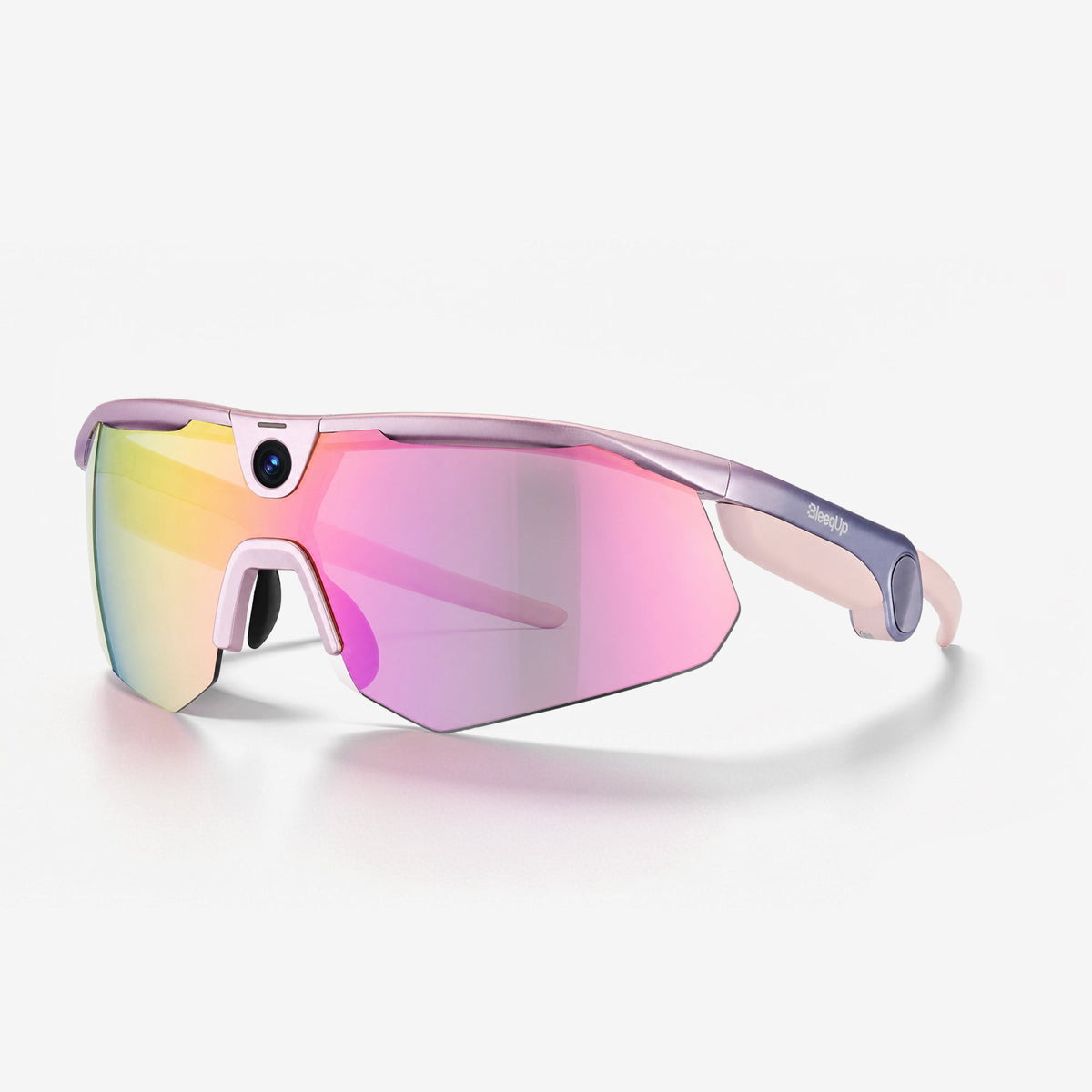 BleeqUp Ranger AI Sports Camera Glasses - Standard Lens - Pink Purple - Standard Pink Purple Lens