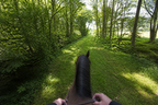 First-person view along a bridleway recorded while horse riding