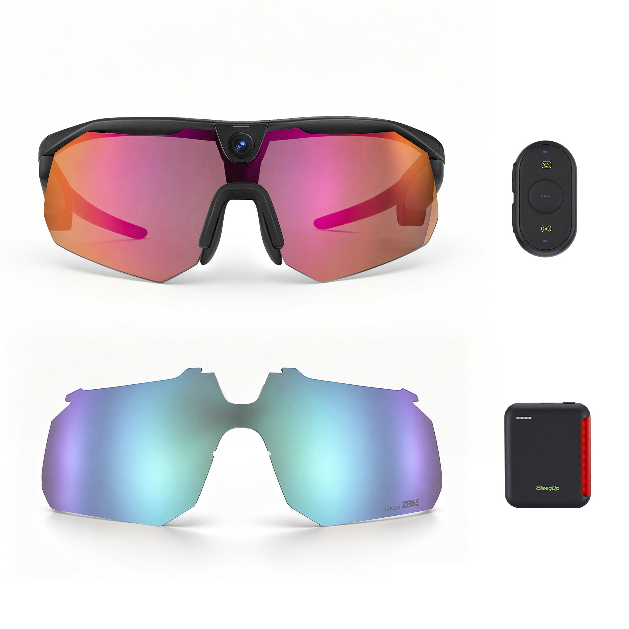 BleeqUp Ranger Lunettes de Sport à Caméra AI – Pack Ultime